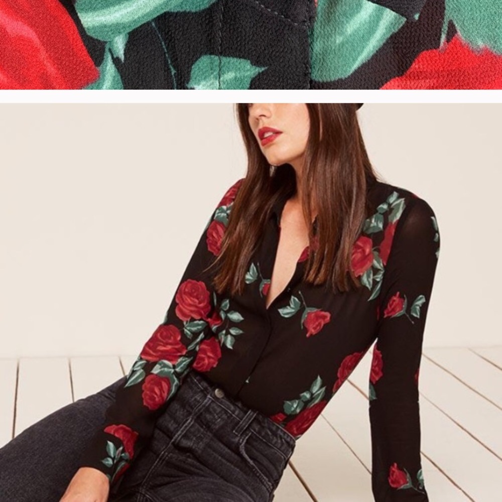 ISO reformation violet top this print M